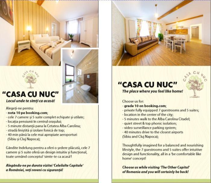 Hotel Casa Cu Nuc Alba Iulia Zewnętrze zdjęcie